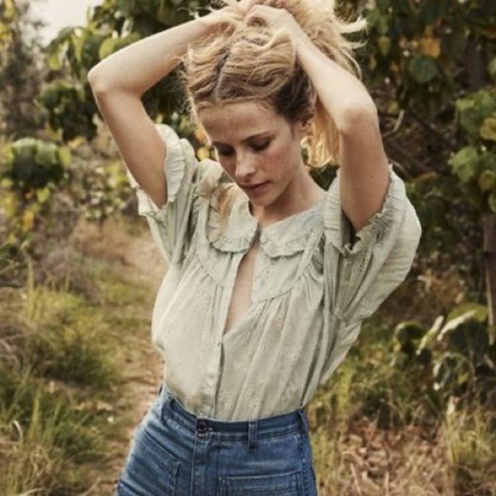 DÔEN PRAIRIE TOP IN GREEN DAISY